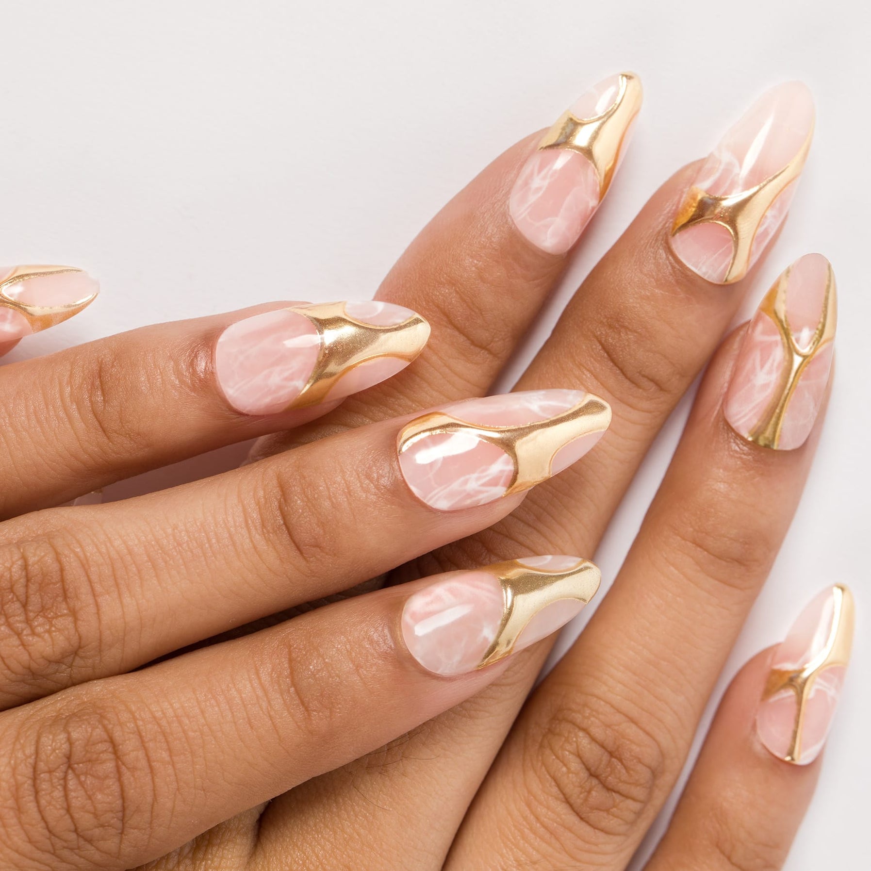 Gold In My Veins press on nails on hands