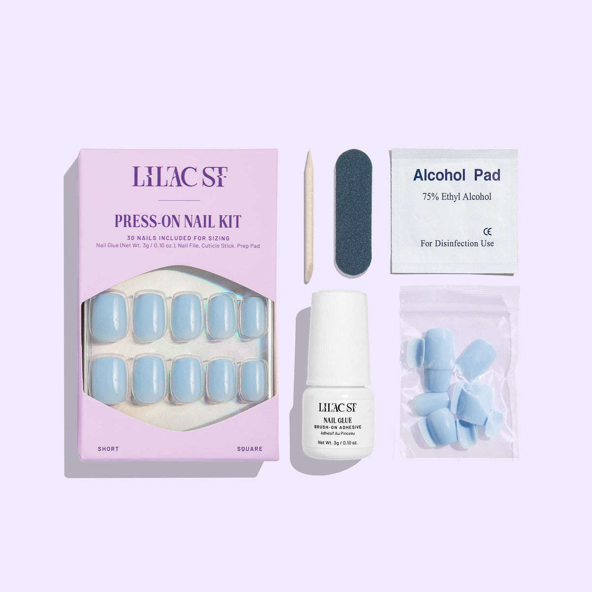 Cloud 9 press on nails kit - Lilac St.