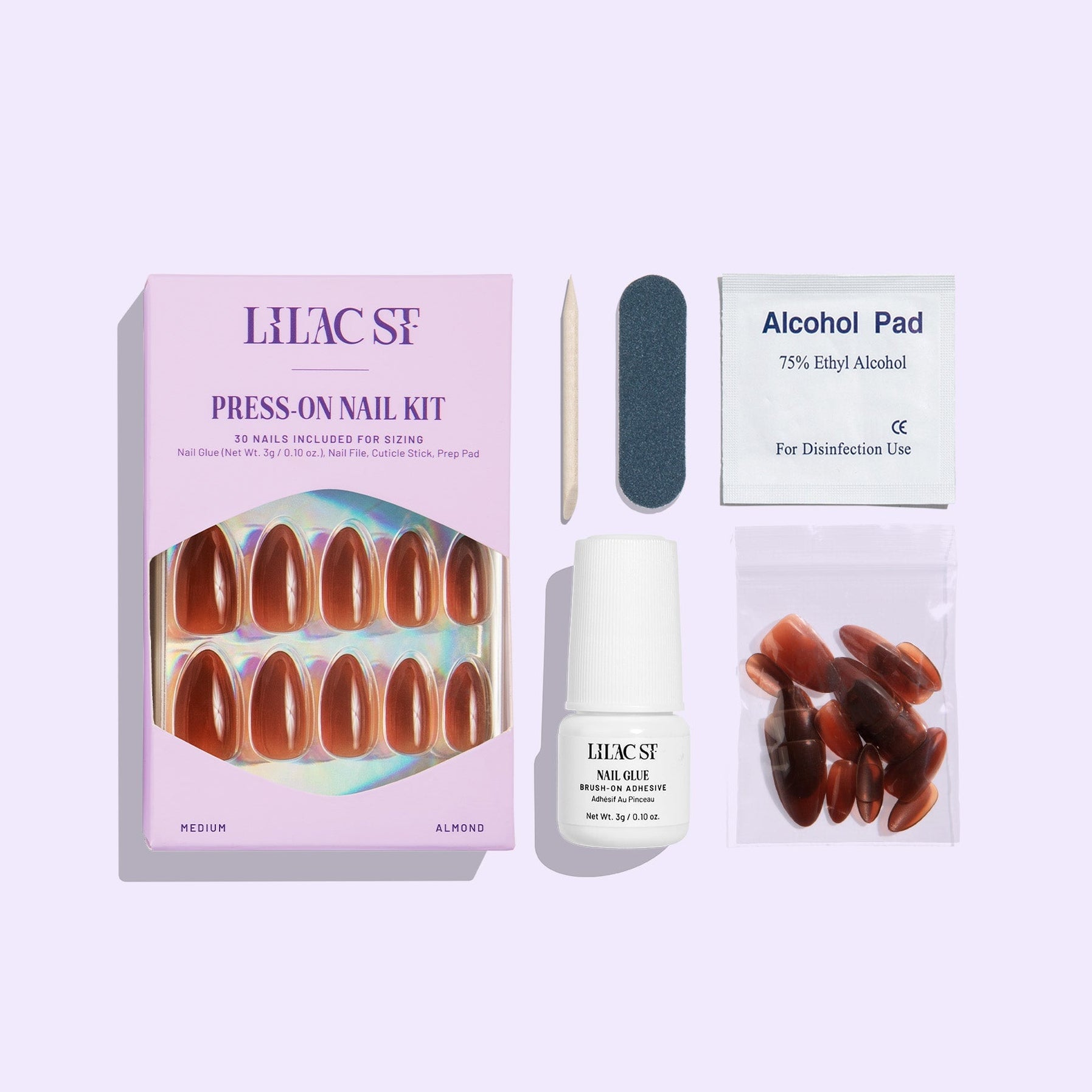 In Amber press on nails kit - Lilac St.