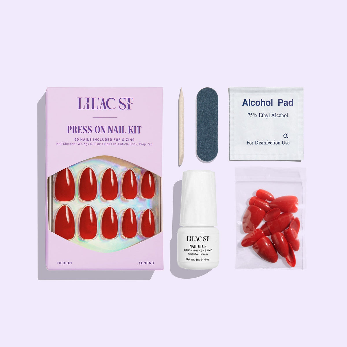 Slow Burn press on nails kit - Lilac St.