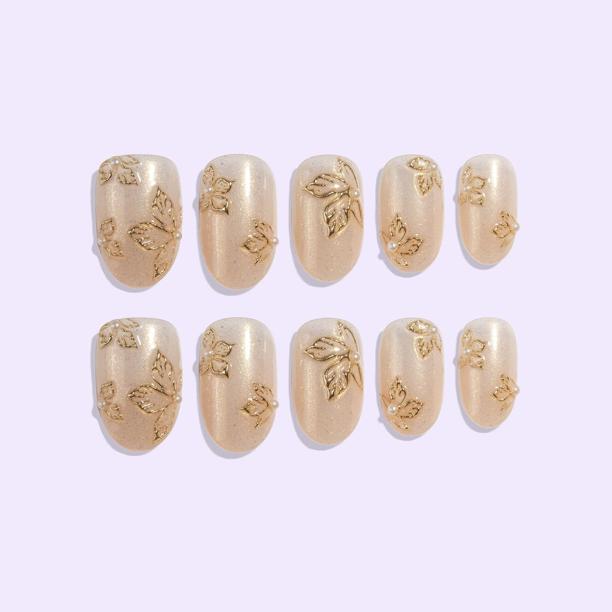 Petal & Pearls press on nails 10p - Lilac St.