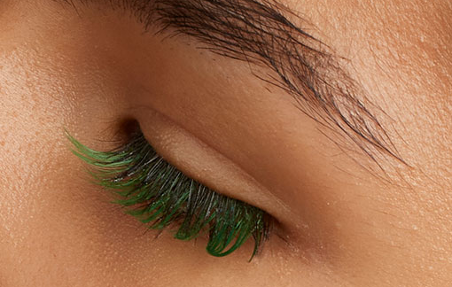 green rainbow lash extensions