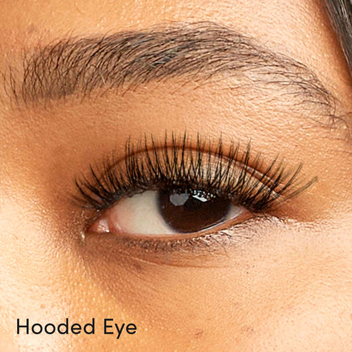 eyelash extensions on hooded eyes