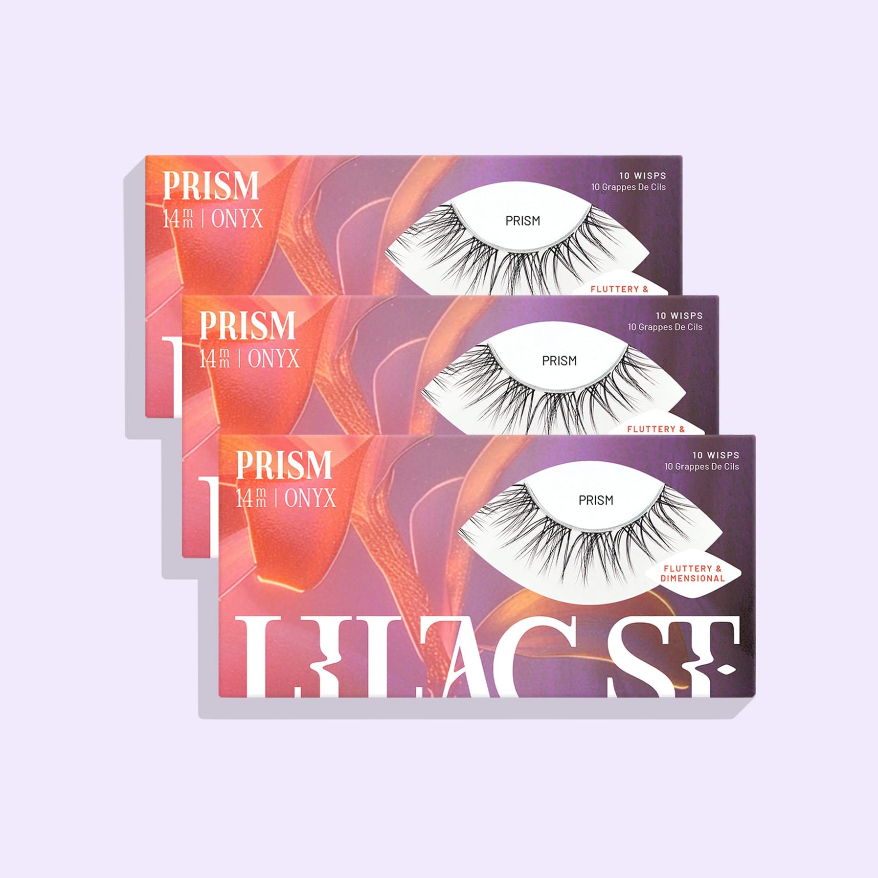 lilac St 14 mm prism lash clusters 3 pack