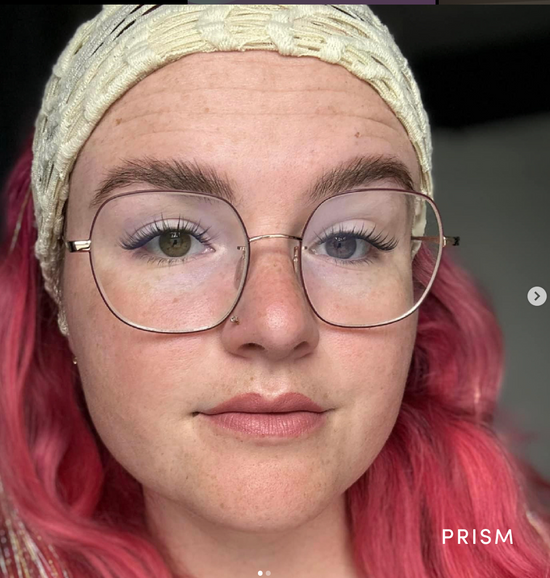 wearing prism eyelash extensions with eyeglasses