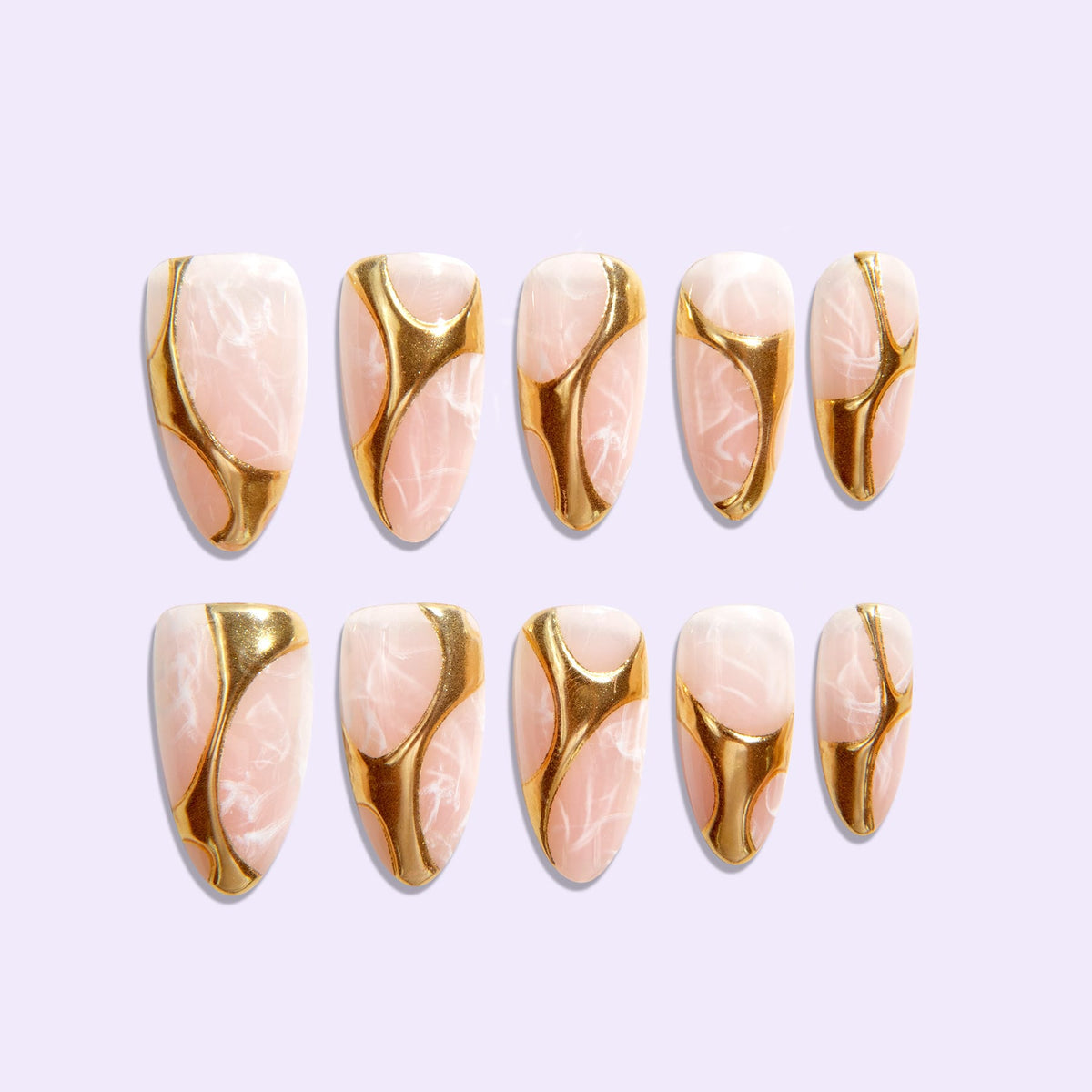 Gold In My Veins press on nails for 2 hands
